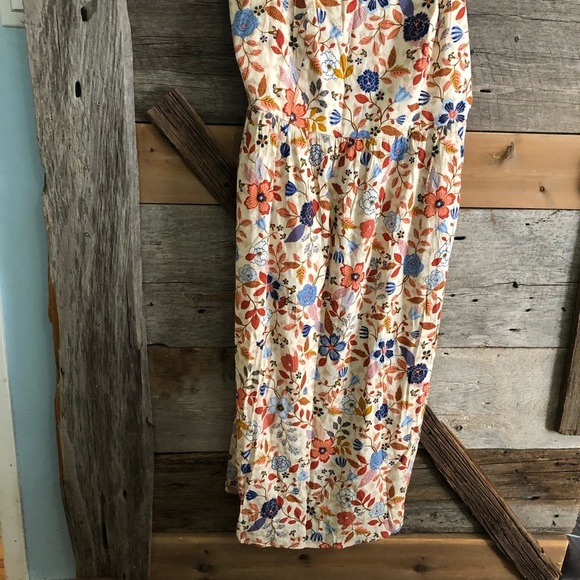 Old Navy Plus Size XXL Tan Floral Square Neck Dress - Picture 4 of 6